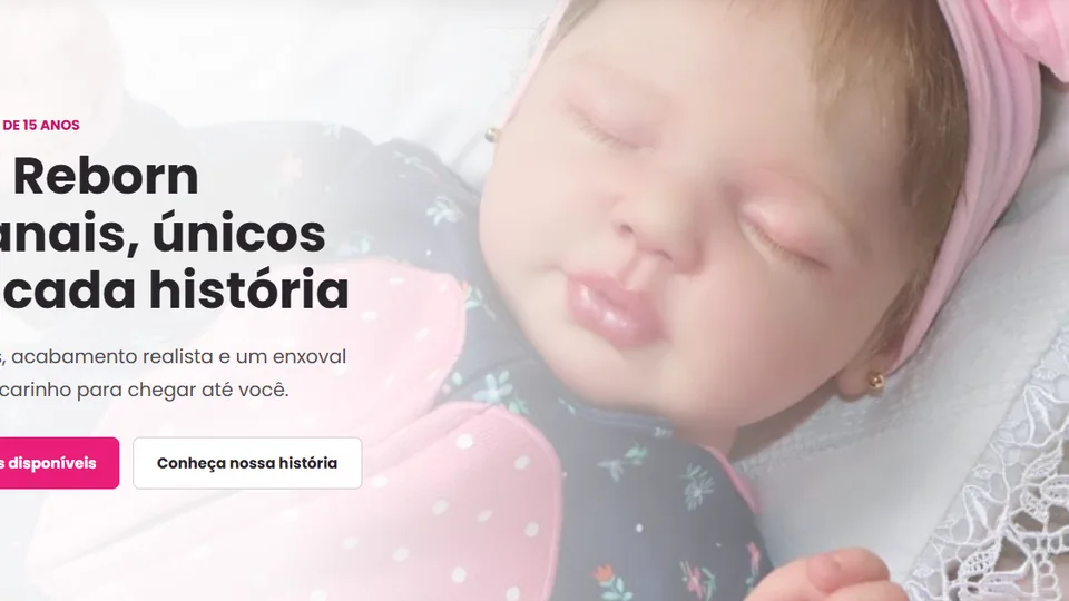 Página inicial do e-commerce Luciane Rodrigues Bebês Reborn